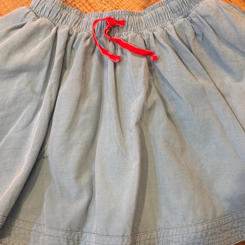 Mini Boden Blue Skirt with Red Tie